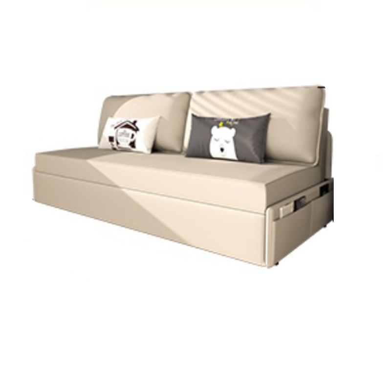 Pillow Back White Sleeper Sofa Bonded Leather Scandinavian Futon Sofa Bed