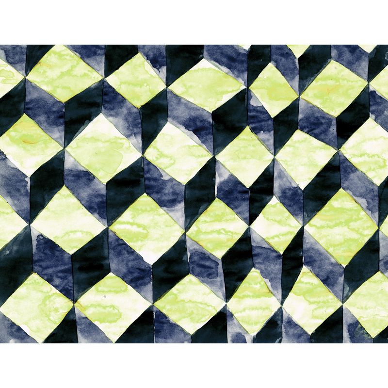 Huge Matrix Cubes Wallpaper Mural Yellow Non-Woven Wall Covering, Washable, Custom Printed