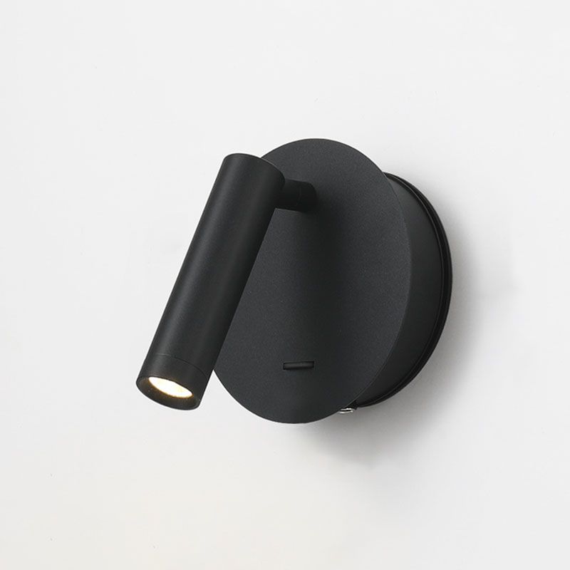 Pronzo della parete in metallo nero con interruttore a parete a parete a 1 lutto Luce montata per camera da letto