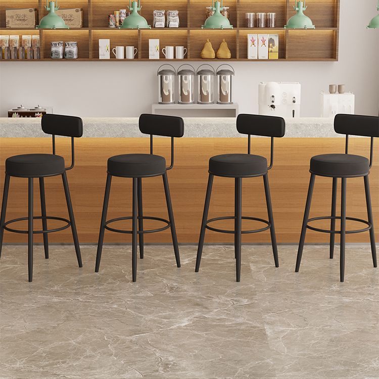 Modern Style Bar-stool Round Counter Bar Stool with Metal Legs for Kitchen