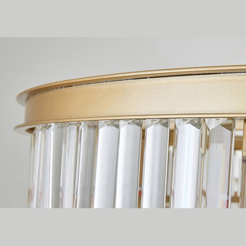 Conical Metal LED Ceiling Light in Modern Luxury Style Crystal Flush Mount for Dining Room