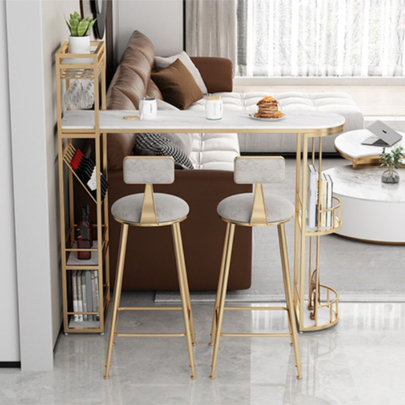 Luxury Irregular Shape Bar Table Set 1/2/3 Pieces Sintered Stone Top Counter Table Set