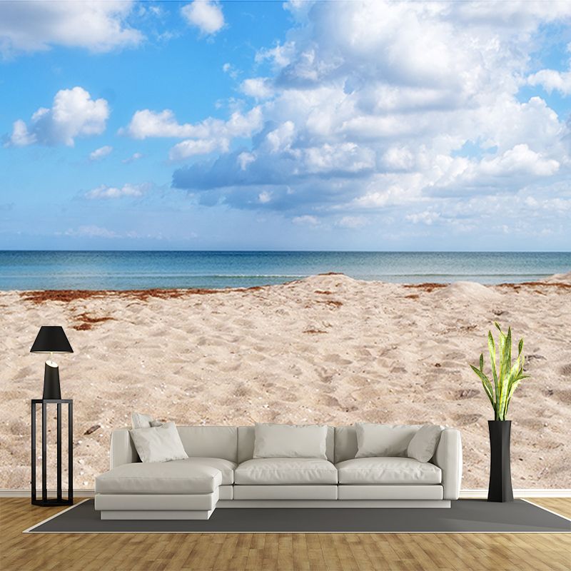 Blue Ocean Wall Mural Wallpaper Moisture Resistant Modern Bedroom Home Decor