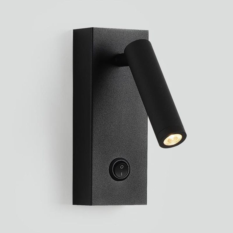 Single Contemporary White/Black LED Metallic Wall Mounted for Bedroom