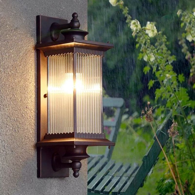 Simplicity Geometric Wall Sconces Metal 1 Light Wall Lighting Ideas in Brown