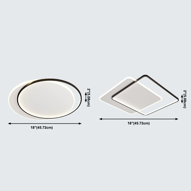 Plafonniers encastrés géométriques modernes, luminaires encastrés en métal avec abat-jour en acrylique