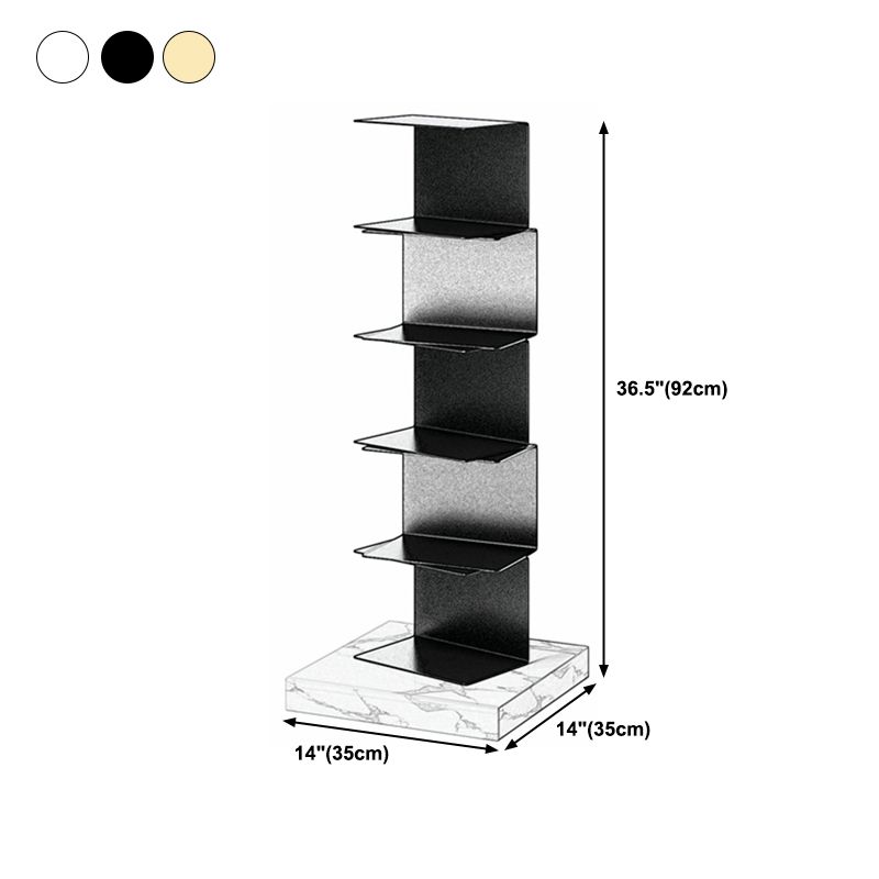 Geometric Metal Storage Bookcase Modern Home Office Bookshelf