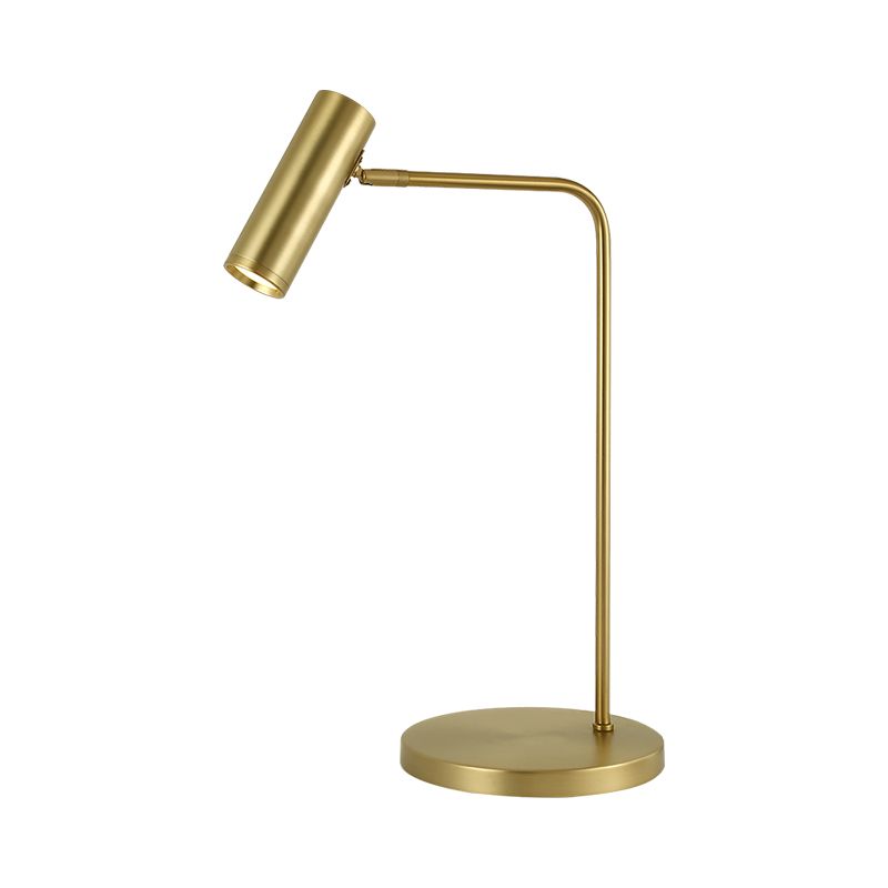 Tube Nightstand Lighting Simplicity Metal LED Gold Night Table Lamp for Living Room