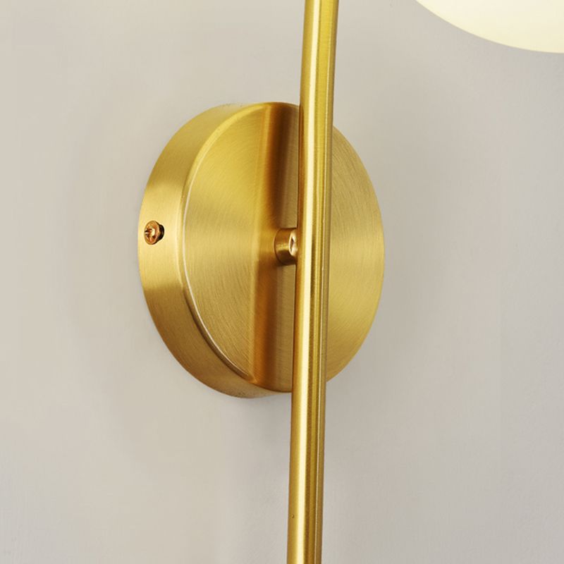 Minimalist Wall Sconce Lighting White Spherical Wall Mounted Light with Glass Shade