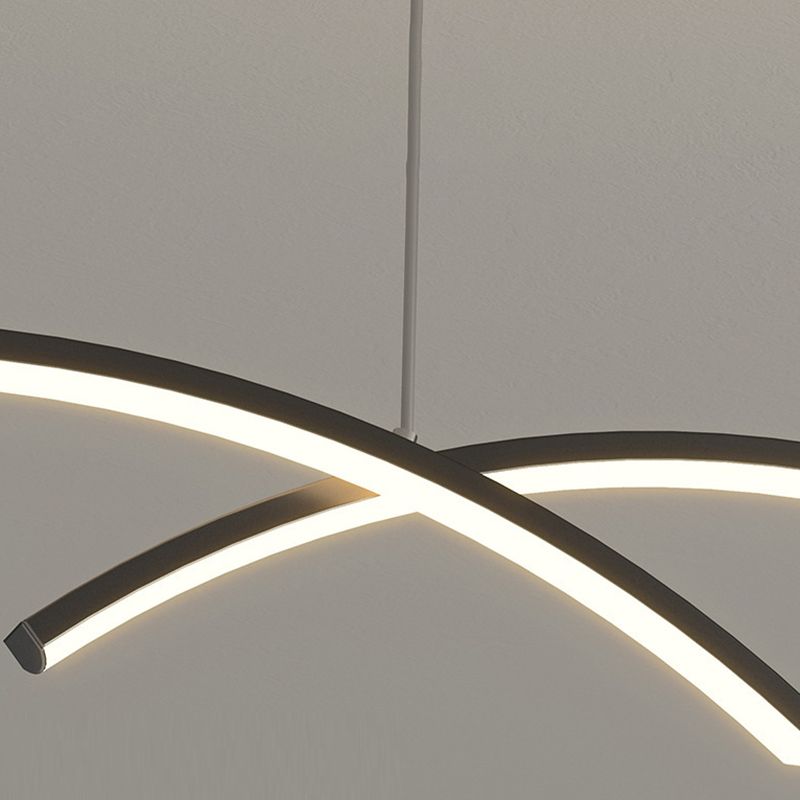 Linear 2 - Light Kitchen Light Fixture Contemporary Metal LED Ceiling Pendant Lighting