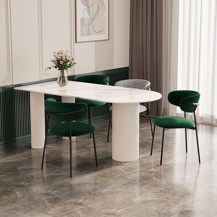 Mesa blanca interior moderna para restaurante Top Table de comedor de piedra sinterizada