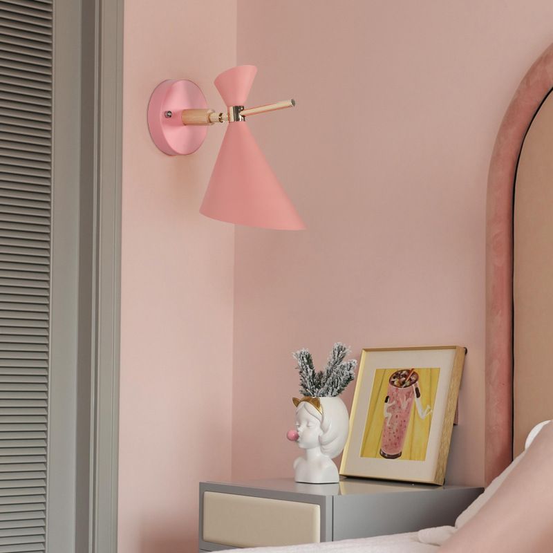 Hoekschaduw Wand SCONCE MACARON METAL 1 licht zwart/wit/roze/geel/groene wand sconce licht voor slaapkamer