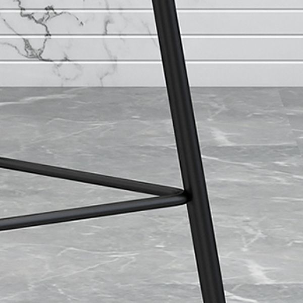 Industrial Armless Backrest Counter Stool Iron Dining Room Bar Stool with Seat and Pedal