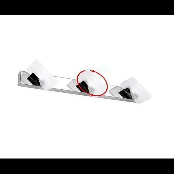 Stainless Steel Vanity Light Fixture LED Square Bathroom Vanity Lamp for Makeup