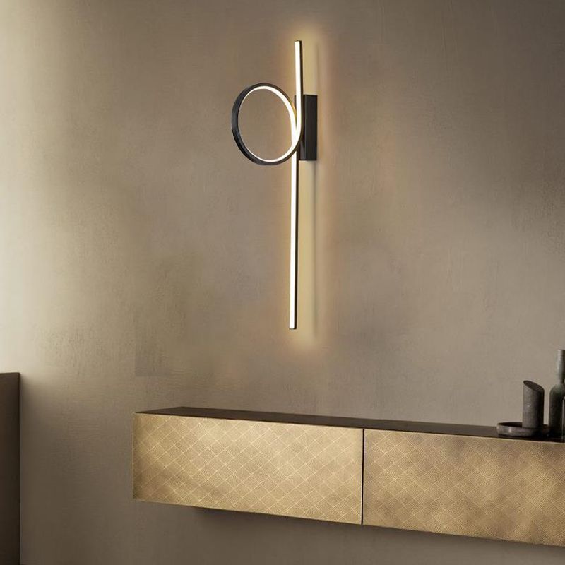 Single White/Black Contemporary Wall Mounted Sconce LED Wall Light