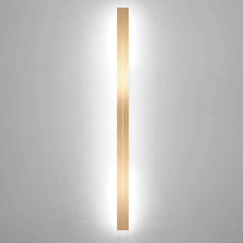 Metal Linear Shape Wall Mount Lighting Modern 1 Light Wall Mounted Light Fixture in Gold