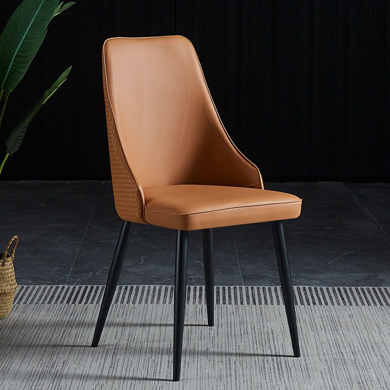 Dining Room Upholstered Chair Industrial Faux Leather Parsons Chair