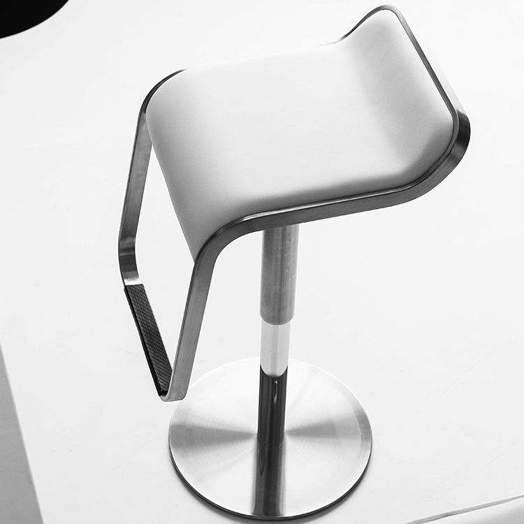 Industrial Leather Bar Stool Adjustable Backrest Counter Stool for Living Room