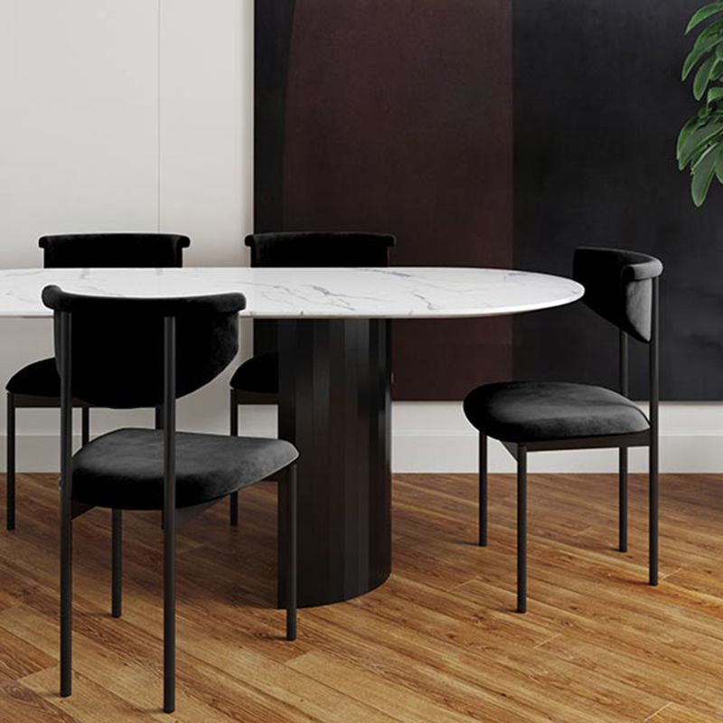 Scandinavian Linen Dining Chairs for Home Use Open Back Dining Side Chairs