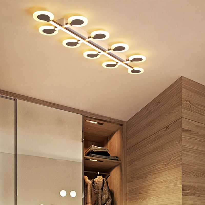 Circolo Flush Montaggio Contemporanea Acrilico 10.8.2012 Bulbi 31,5 "/39" /47 " Wide Brown Close to Massimale Lampada a Warm / White Light