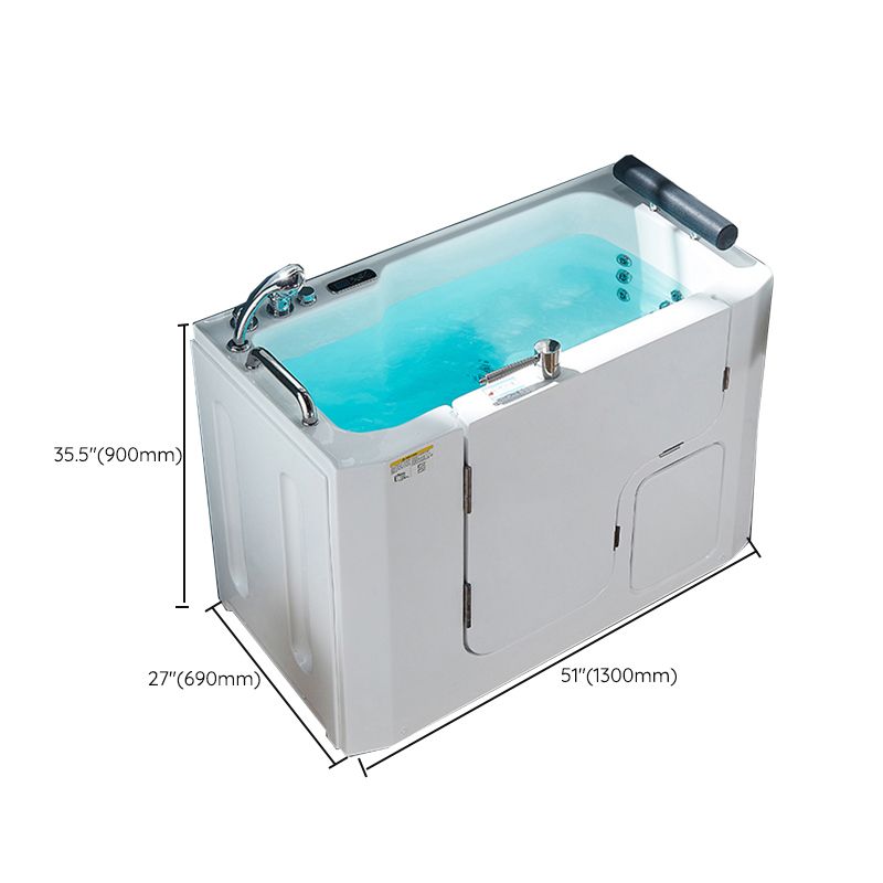Walk-In Soaking/Air/Whirlpool Bathtub Acrylic Rectangle Back to Wall Bathtub