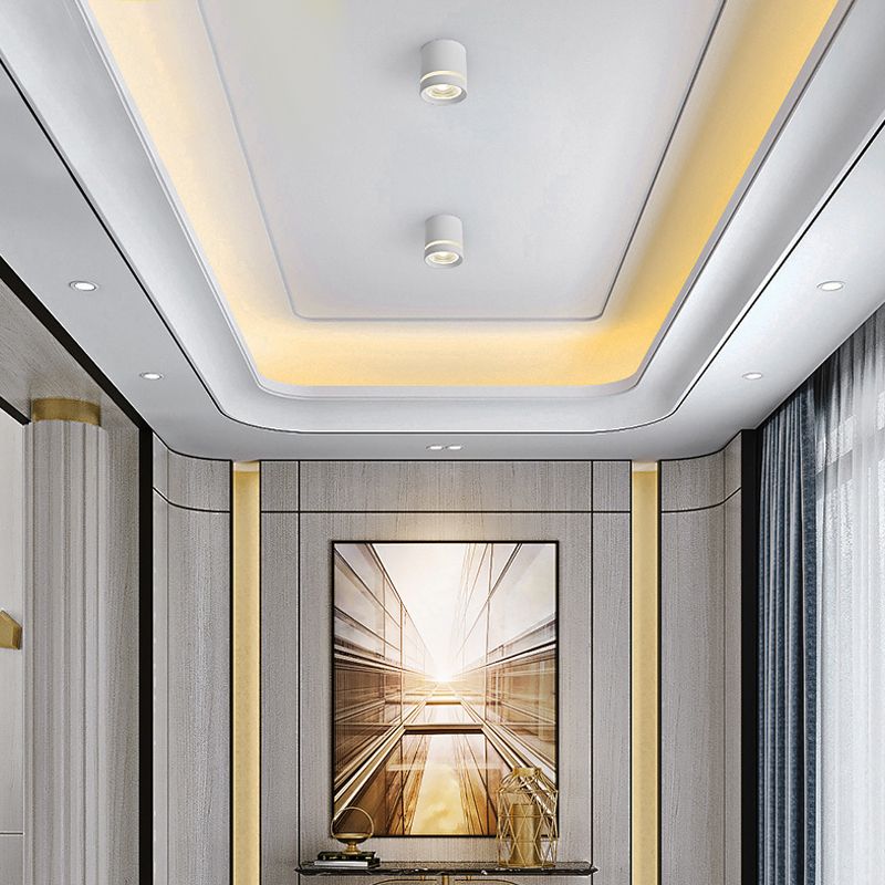 Cylinder Flush Mount Light Fixture Minimalist Metal LED Flush Mount Ceiling Light Fixture