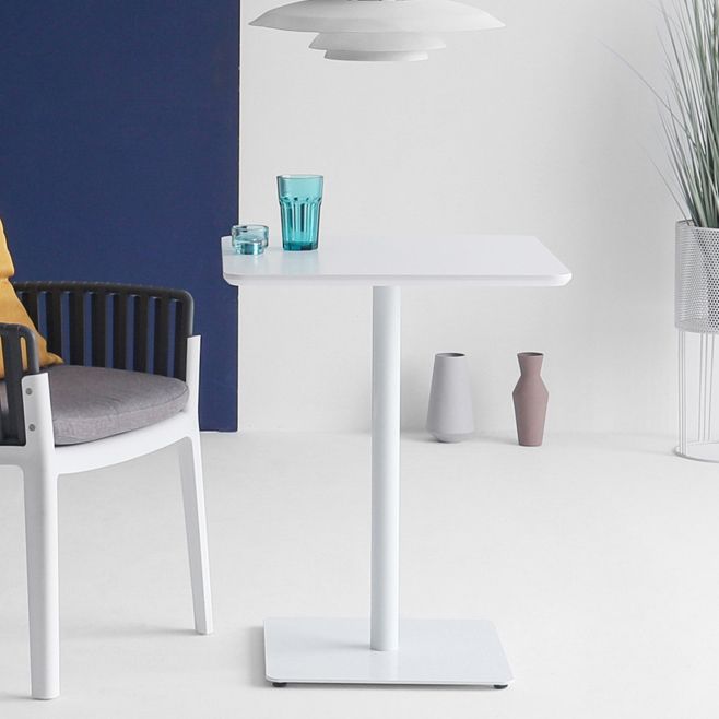 Square Pedestal Dinner Table Industrial Style MDF Dining Table for Indoor