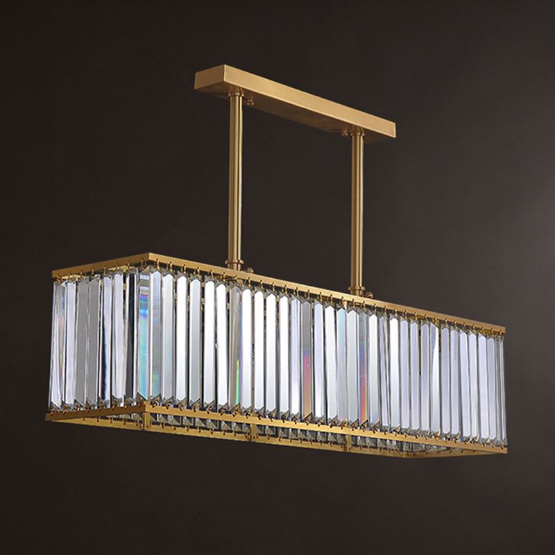 Modern Style Square Shape Island Pendants Crystal Pendant Lights for Living Room