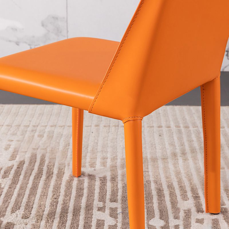 Moderner Restaurant-Beistellstuhl aus Sattelleder, Parsons-Esszimmerstuhl mit mattem Finish (2er-Set)