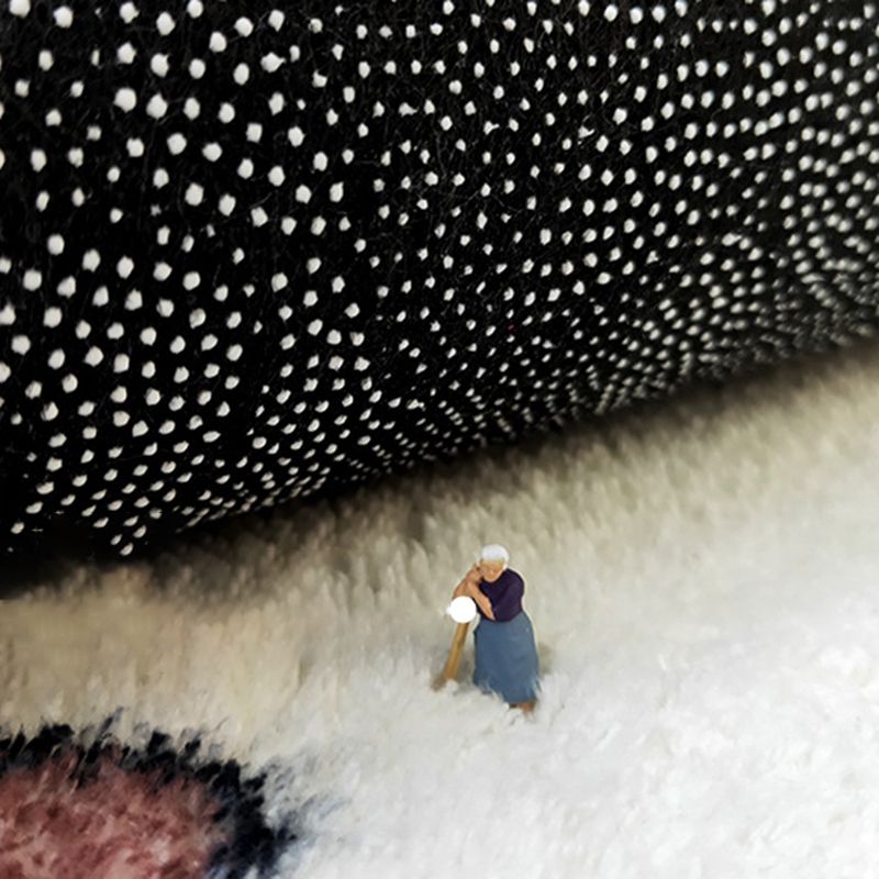 Abstract Color Block Rug Living Room Rectangle Shape Carpet Polyester Washable Area Rug