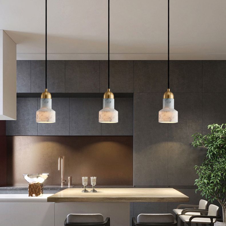 Marble Kit de lampe suspendue en marbre One Head Copper pour salle à manger de chambre à coucher