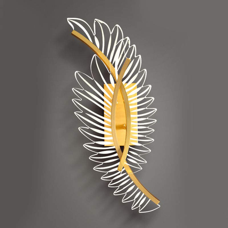 Modern Unique Shape Wall Mount Light Fixture Sconce Lamp in Gold for Dining Room
