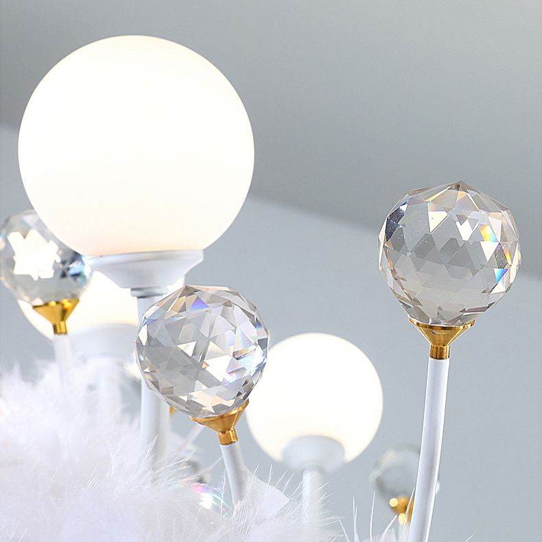 Multi-lights ring plafond hanglampen moderne stijl veer kroonluchter verlichting