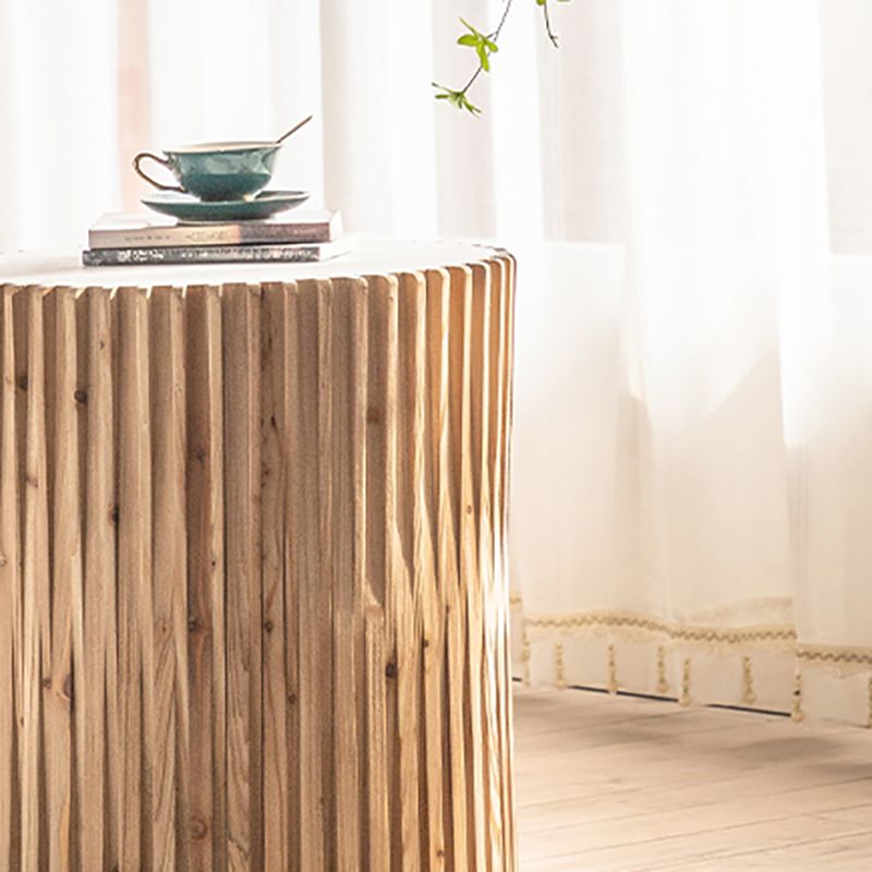 Round Solid Wood Side Table Rustic Tree Stump Side End Snack Table