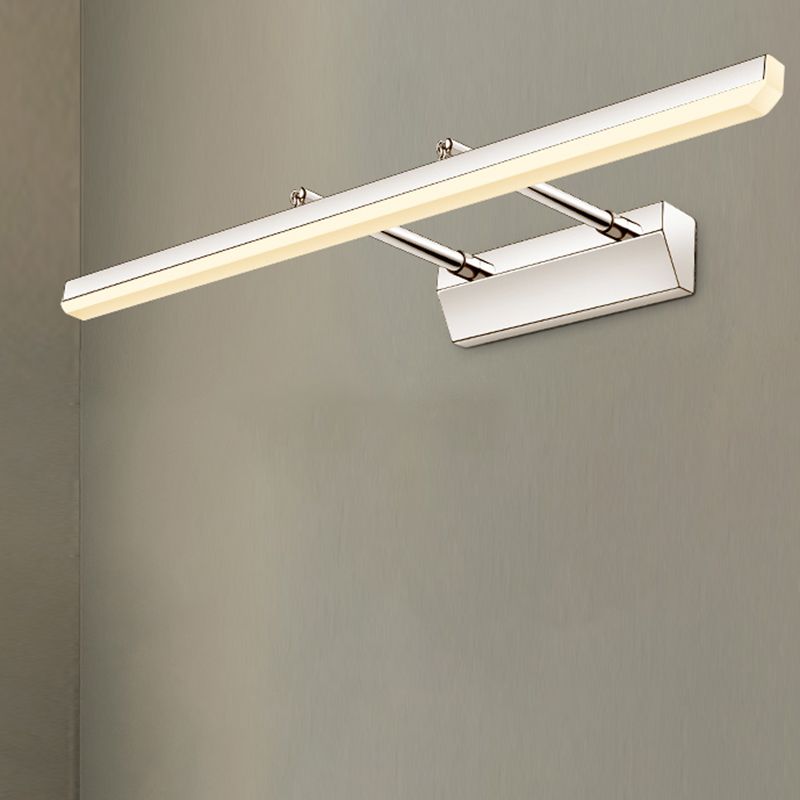 Silbere lineare LED Ausleitbare Wandlampe im modernen Stil Edelstahlwandleuchte mit Acrylschatten