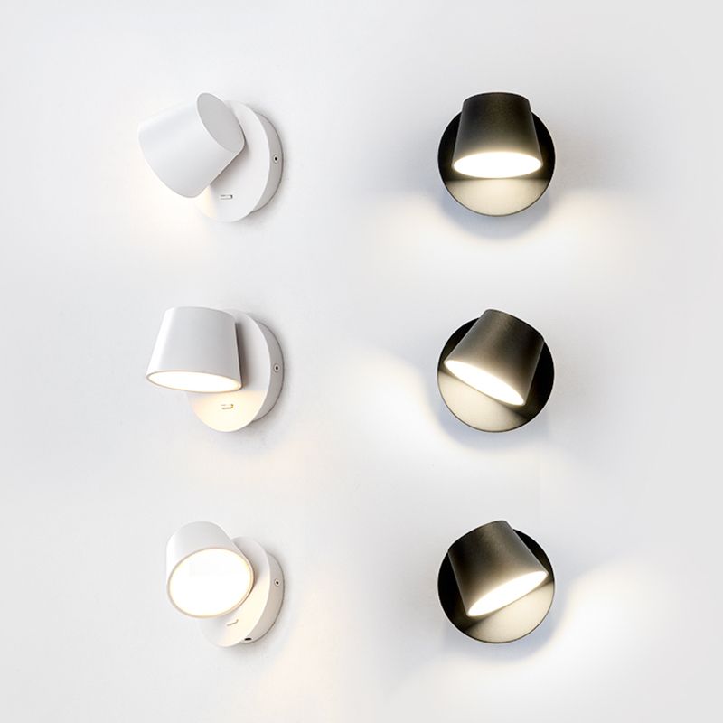 350 ° roteerbare cilindrische LED -wandlamp eigentijds minimalisme Bedide LED leeslampje met onafhankelijke schakelaarontwerp