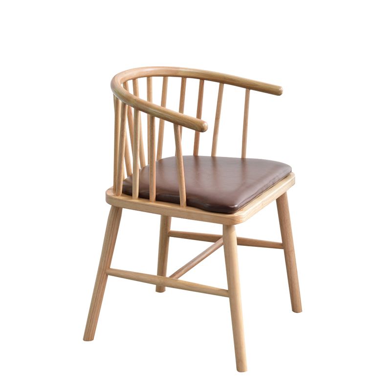 Chaise en bois d'hévéa de style moderne, chaises de salle à manger de cuisine arrière Windsor