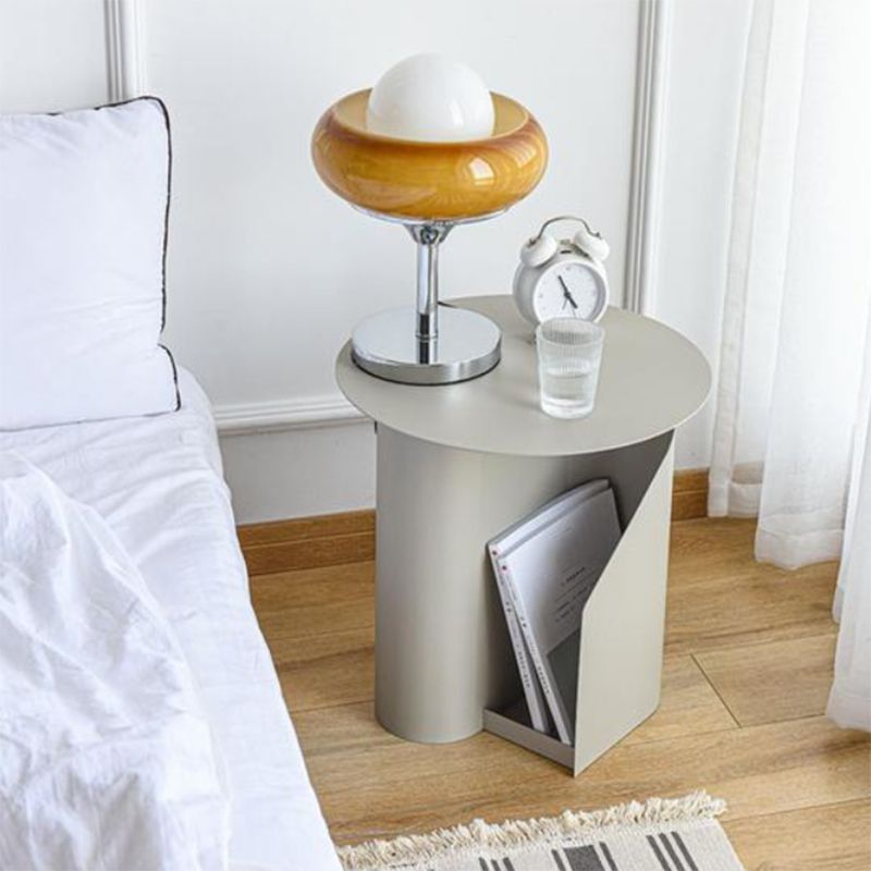 Glam Open Storage Accent Table Nightstand Antique Finish Bed Nightstand