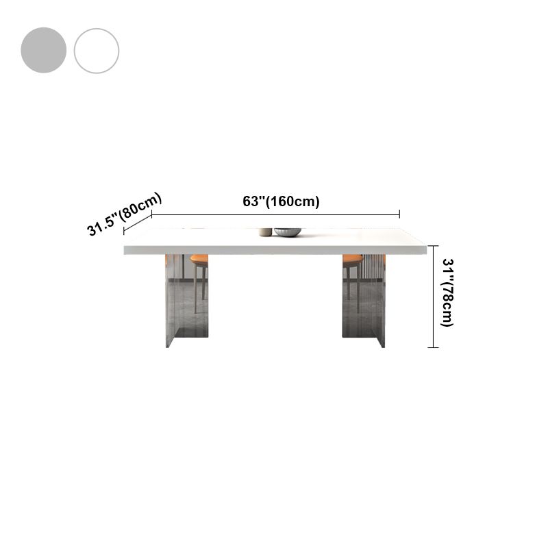 Mesa de comedor de piedra sinterizada acrílica contemporánea para la cocina para la cocina