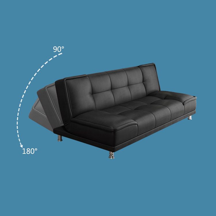 Modern Armless Convertible Chair Single Sleeper Sofa with Biscuit Back