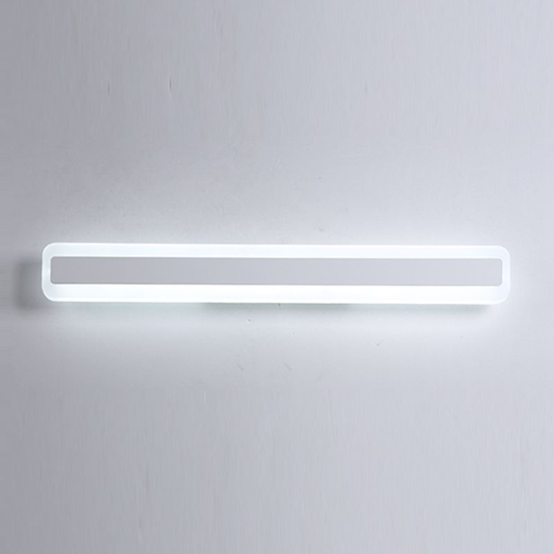 Metal Linear Shade Wall Sconce Modern Style 1-Light Mirror Wall Lighting Fixture in White