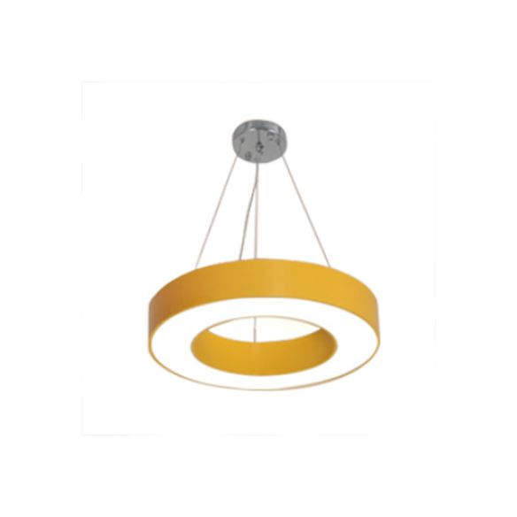 Integrated Led Drum Pendant Light Height Adjustable Metal Hanging Light for Play Room