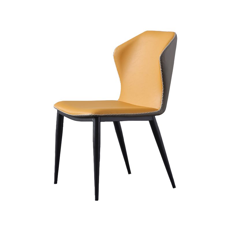 Sillas de comedor de metal industrial, silla lateral sin brazos para uso doméstico (juego de 2)