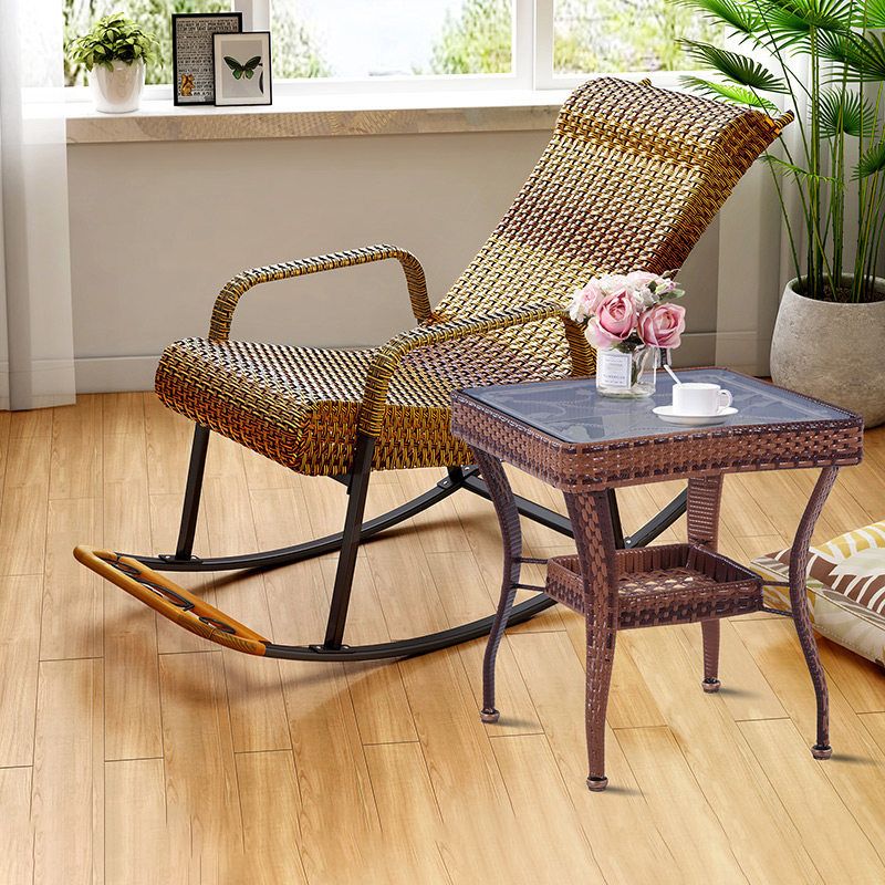 Rattan Outdoor Rocking Chair Contemporary Spindle Rocker Chair