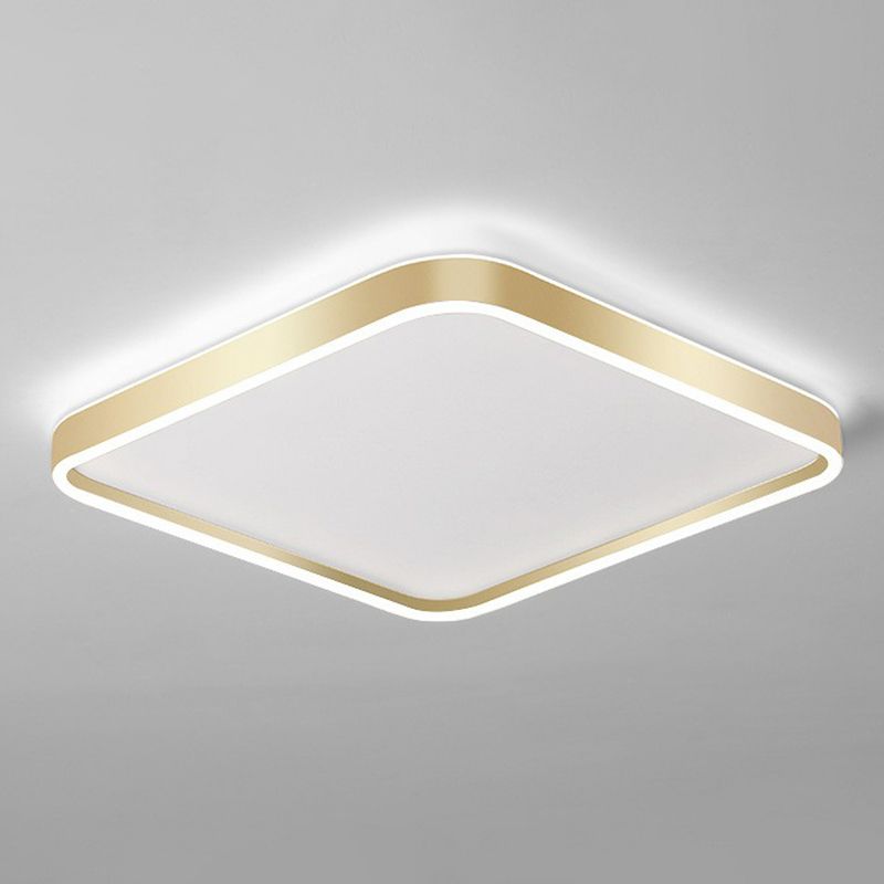 Geometric Shaped Metallic Flush Mount Lighting Minimalist Gold LED Flush Mount Fixture