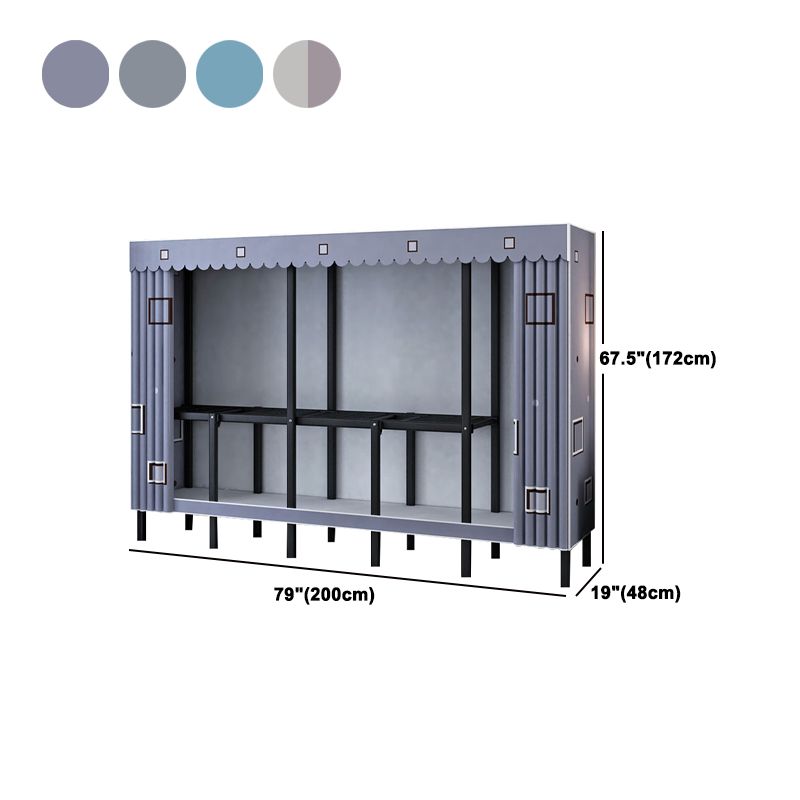 Industrial Wardrobe Armoire Black Storage Cabinet for Bedroom