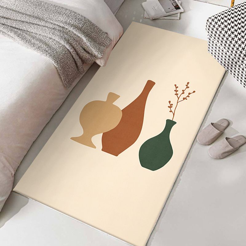 Dark Brown Modern Carpet Polyester Color Lump Carpet Washable Carpet for Drawing Room