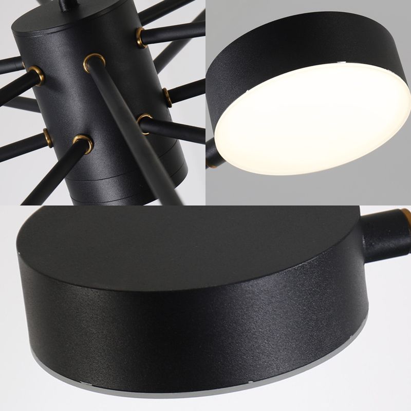 Sputnik kroonluchter hanglampje Modern acryl 6/8/10 Lichten Zwart LED Hanglamp armatuur in wit/warm licht