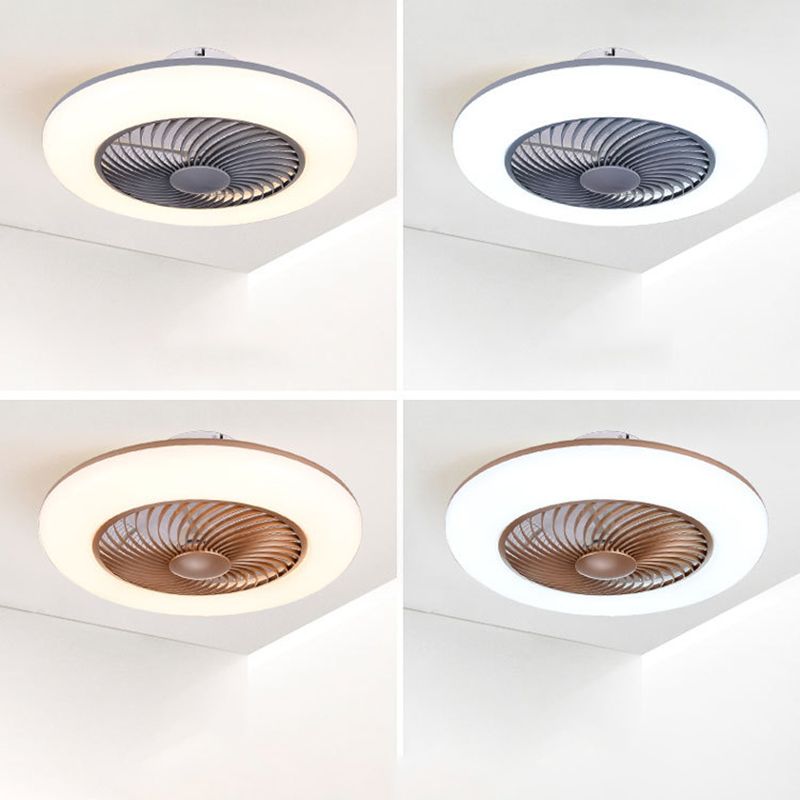 Runde Lüfterleuchte Deckenleuchte Makkaron Acryl -Esszimmer LED Semi Flush Light