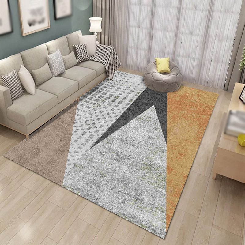 Simplicity Triangle Pattern Carpet Polyester Area Rug Pet Friendly Indoor Carpet for Living Room